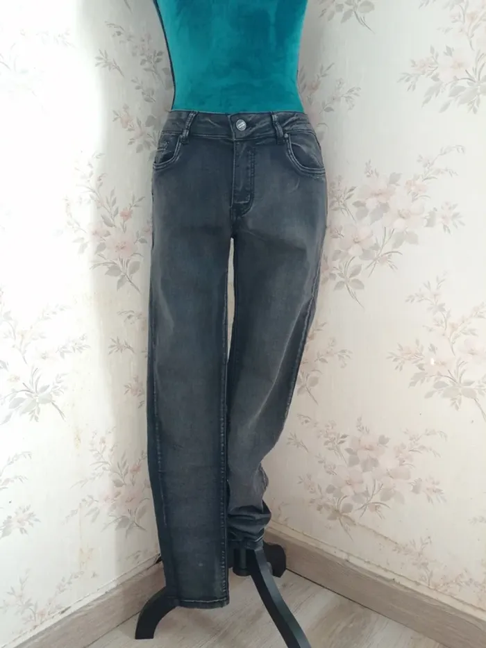 Jeans skinny noir effet abîmé / hello miss / (40) - photo numéro 2