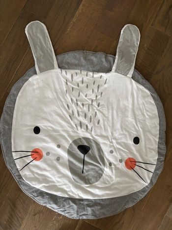Petit tapis rond lapin bébé enfant tbe