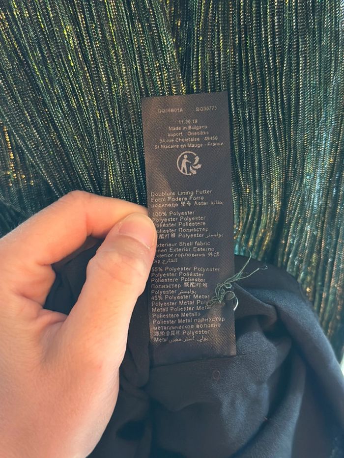 Robe longue IKKS vert métallisé – Taille 36 – Neuve étiquette - photo numéro 12