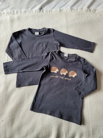 Lot de 2 t-shirts manches longues h&m 18 mois 86 cm