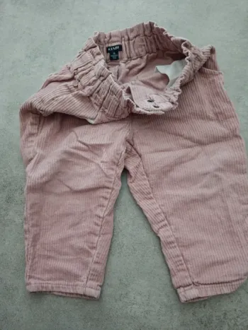 Pantalon en velours rose Kiabi 81cm