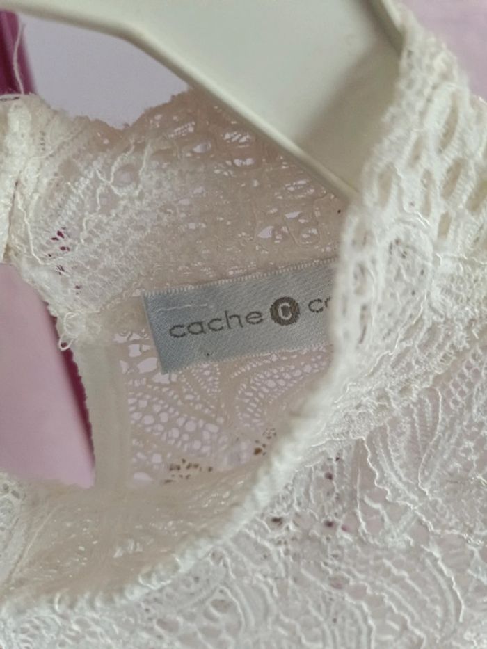 Blouse écru dentelle " Cache cache" en T.38 - photo numéro 9