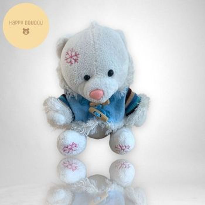 Doudou Ours blanc flocon de neige Jcv A80