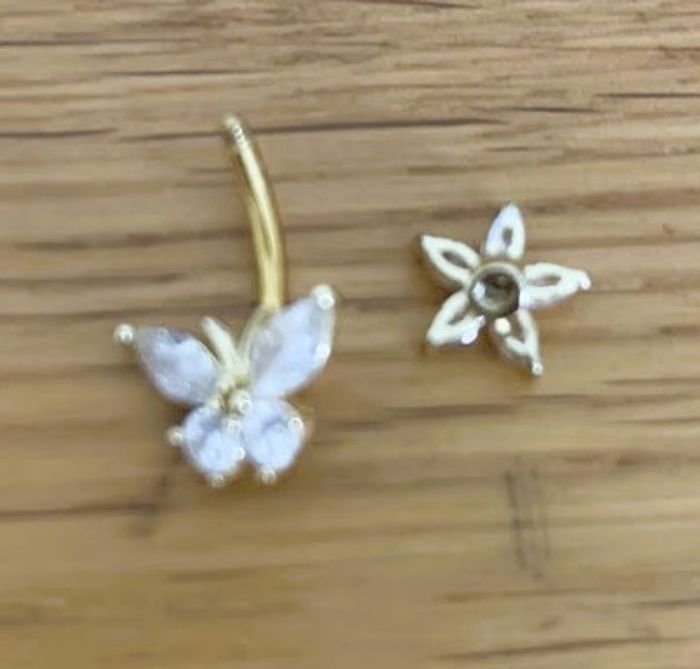 Piercing nombril papillon et étoile doré TEMU - photo numéro 2