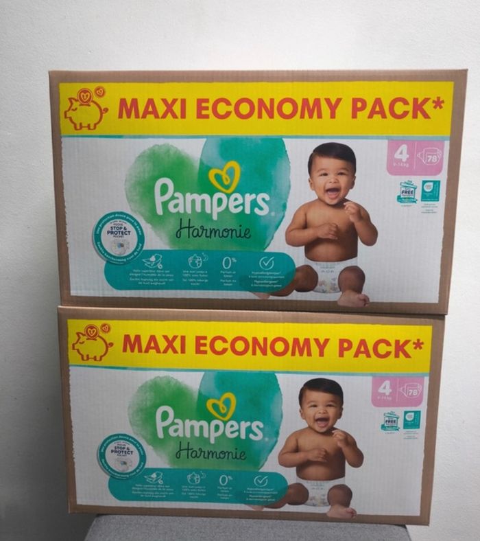 2 cartons de couches Pampers harmonie taille 4