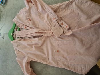 Chemise rayée rose fille