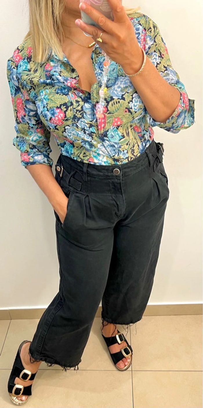 💙Chemise imprimée fleurs multicolores stradivarius Taille L - photo numéro 3