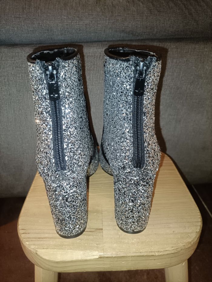 Bottines argentées paillettes - photo numéro 3