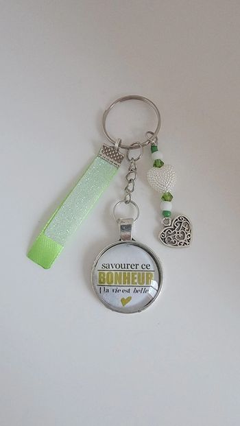 Cadeau pensées positives, porte clé message bijoux de sac " bonheur "