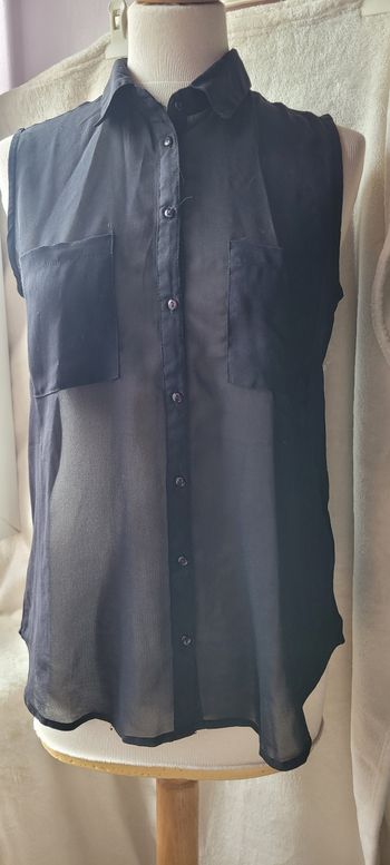 Chemise sans manches transparente