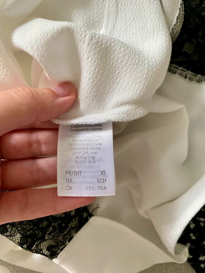 Caraco blanc avec dentelle noire taille XS Etam - photo numéro 9