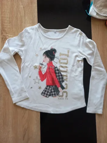 Pull blanc fille 10ans