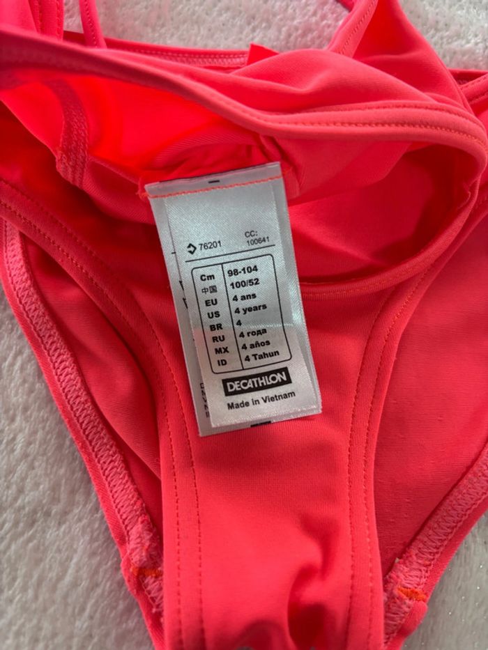 🌸Maillot de bain 2 pièces fille 4 ans orange/corail🌸 - photo numéro 2
