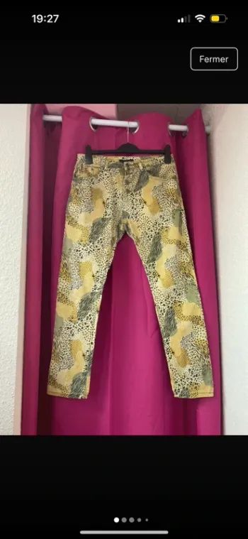 Jean motif animalier place du jour Vintage