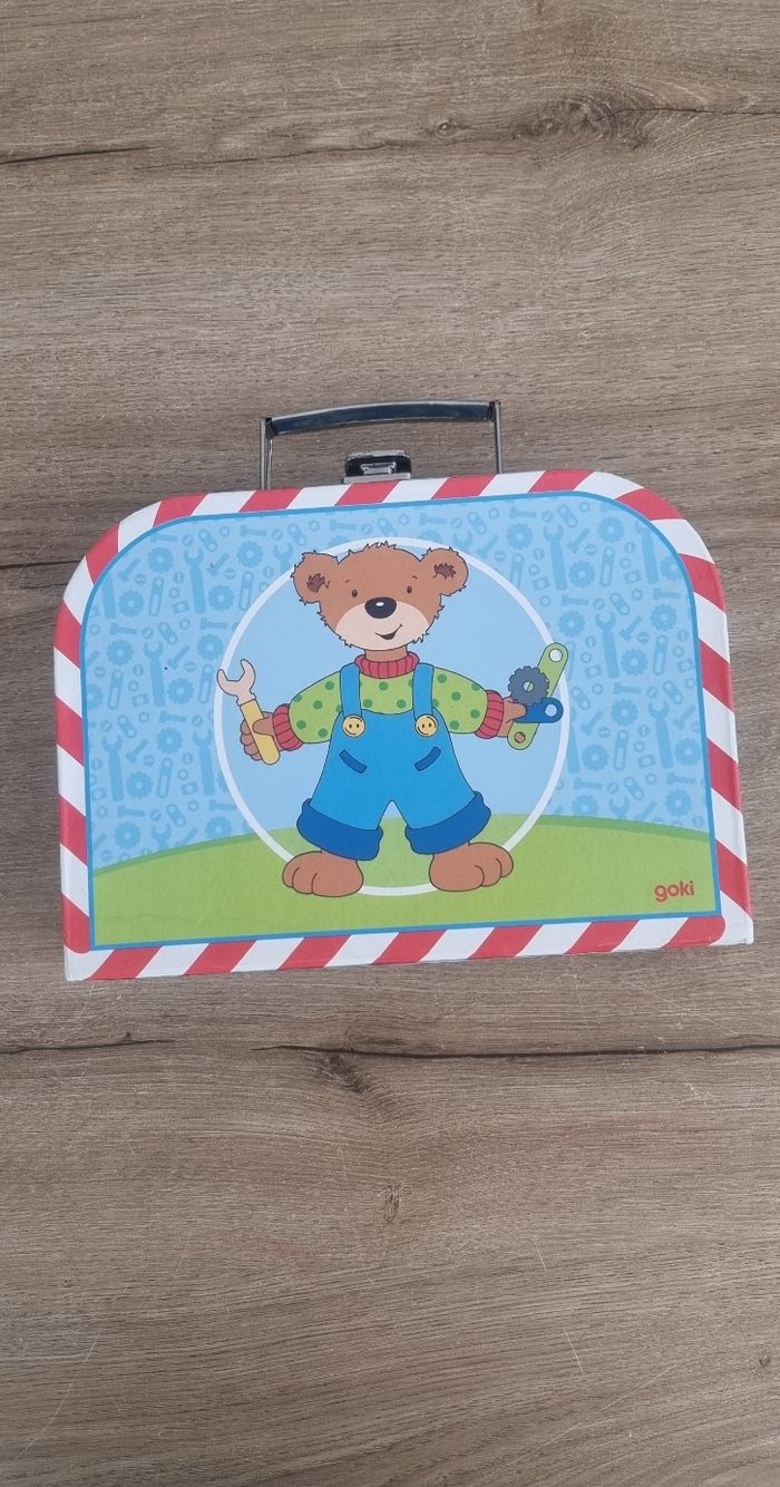 Valise avec véhicules de construction bois neuf - photo numéro 2