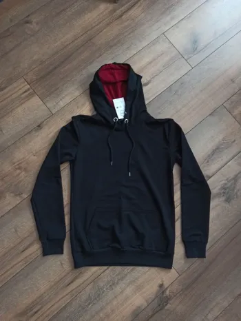 Pull à capuche homme noir manches longues xs