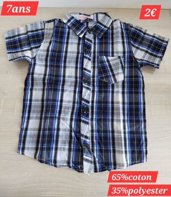 Chemise manches courtes garçon 7ans