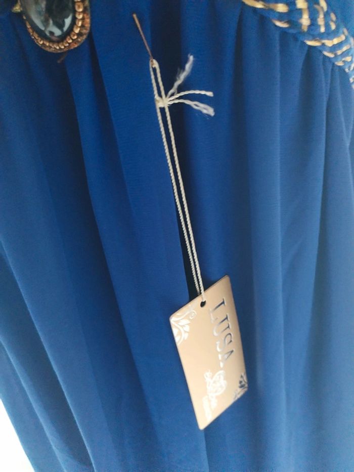 Longue Robe bleu taille unique - photo numéro 3