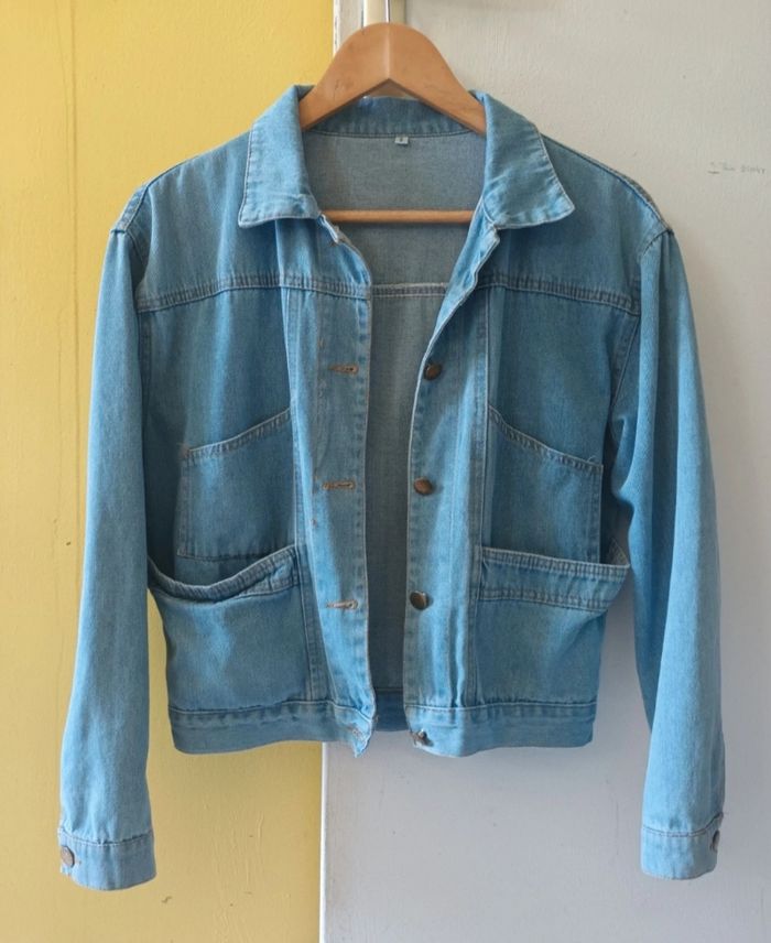 Veste en Jean Bleu Femme à Manches Longues & avec des Poches 💙🌾 - photo numéro 2