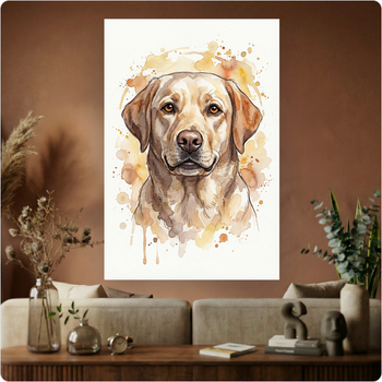Affiche murale "Labrador Retriever" aquarelle artistique poster chien déco A3 Sans cadre