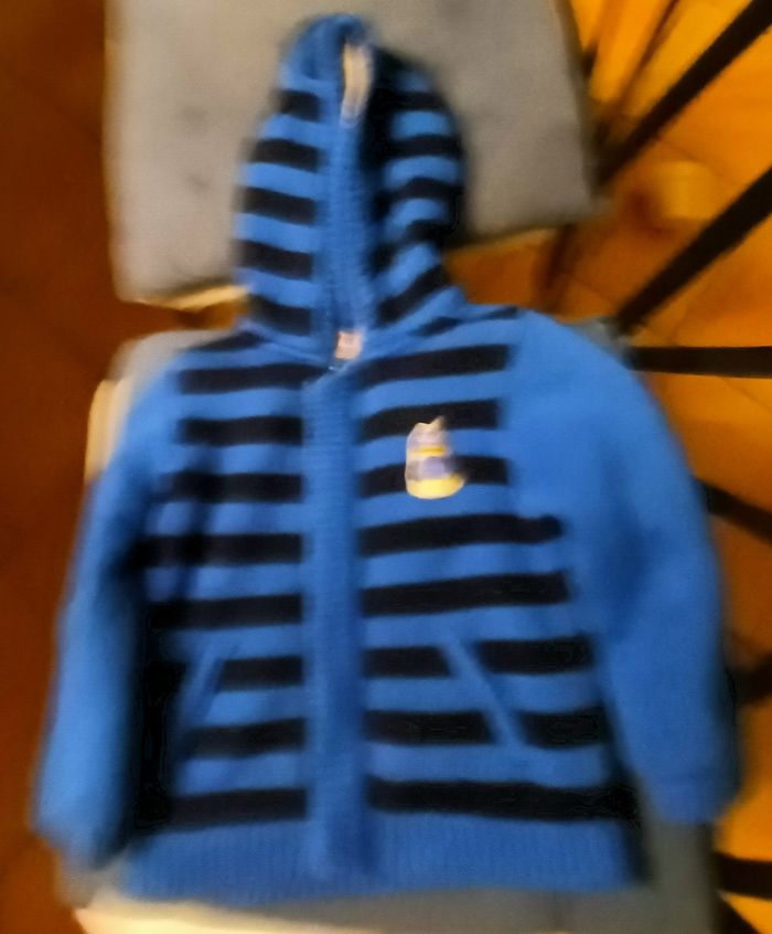 Veste fourrée à capuche du pareil .. au même 24 mois bleu - photo numéro 4