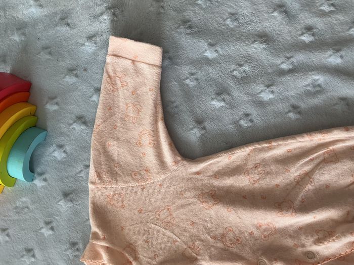 pyjama grenouillère en velours abricot à motifs ouverture devant 6 mois - photo numéro 8