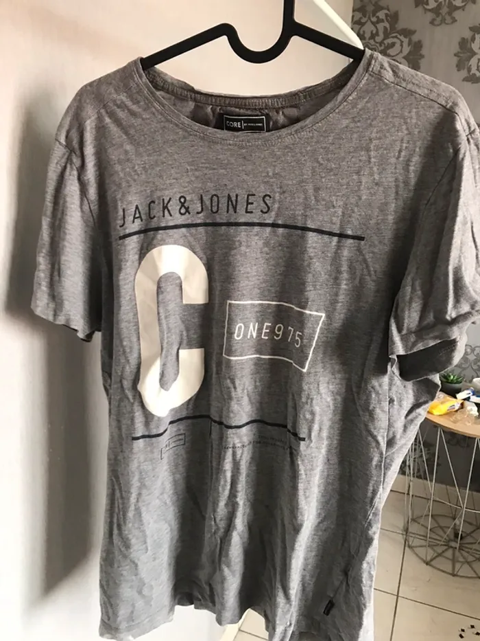 T shirt jack&jones gris - photo numéro 2