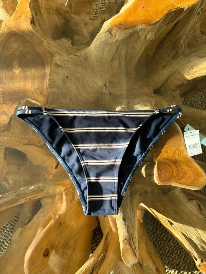 Bas de maillot de bain Roxy bleu marine blanc doré