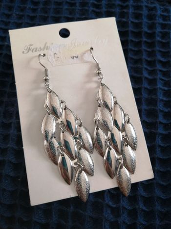 Boucles oreilles pendantes argentées