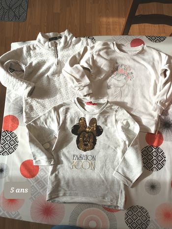 Lot 3 pulls sweats 👧 taille 5 ans