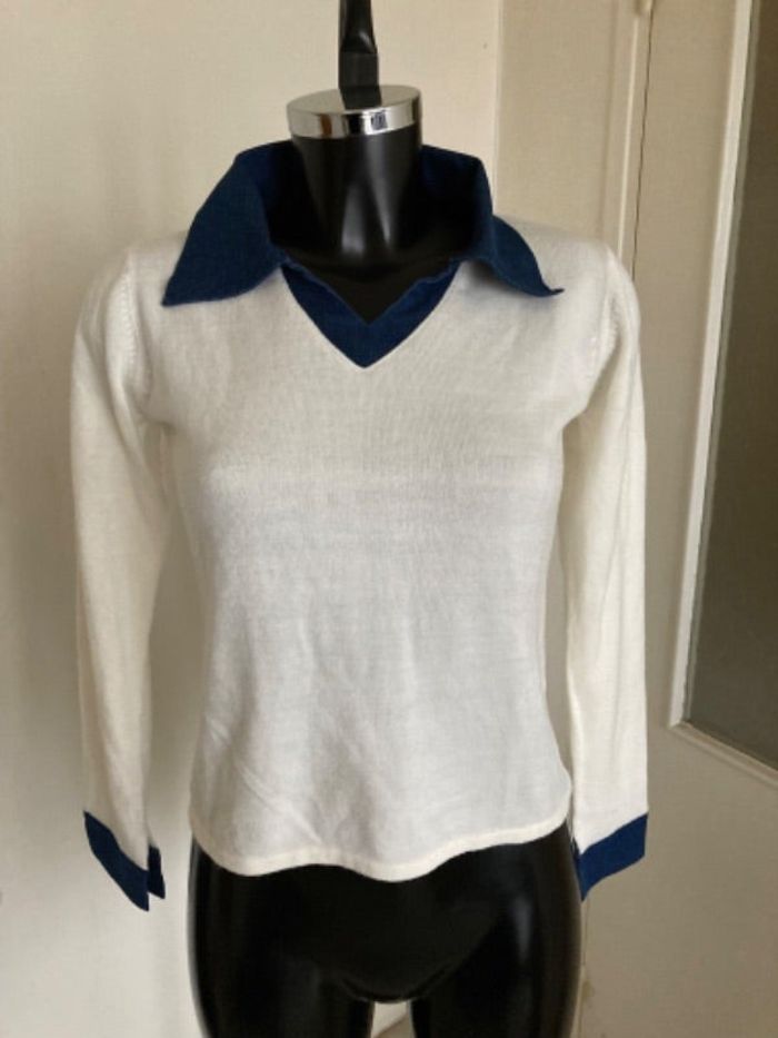 Pull bi matière vintage taille 36/S