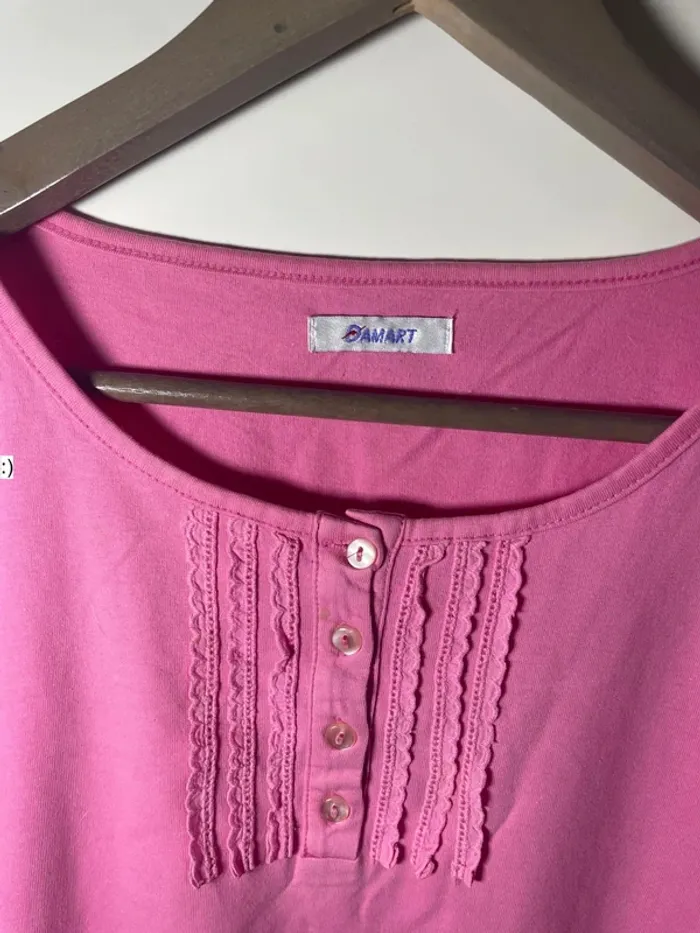 T shirt femme rose en coton taille 50 ou 52 / damart - photo numéro 5