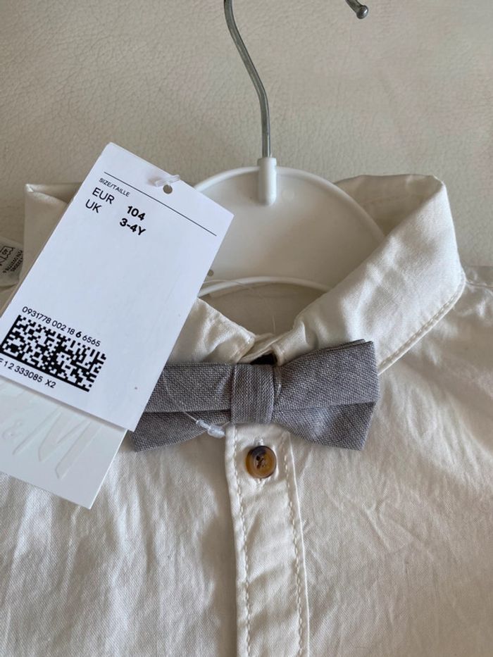 Chemise et noeud papillon neuf H&M 104 - photo numéro 2