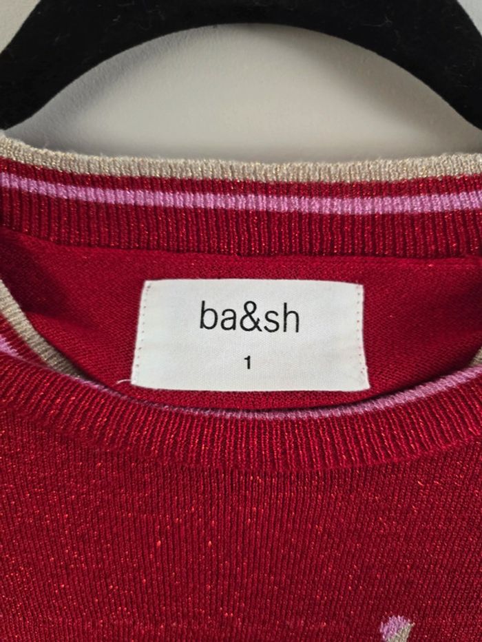 Pull ba&sh rouge "Imagine" pailleté taille 36 S tendance chic - photo numéro 4