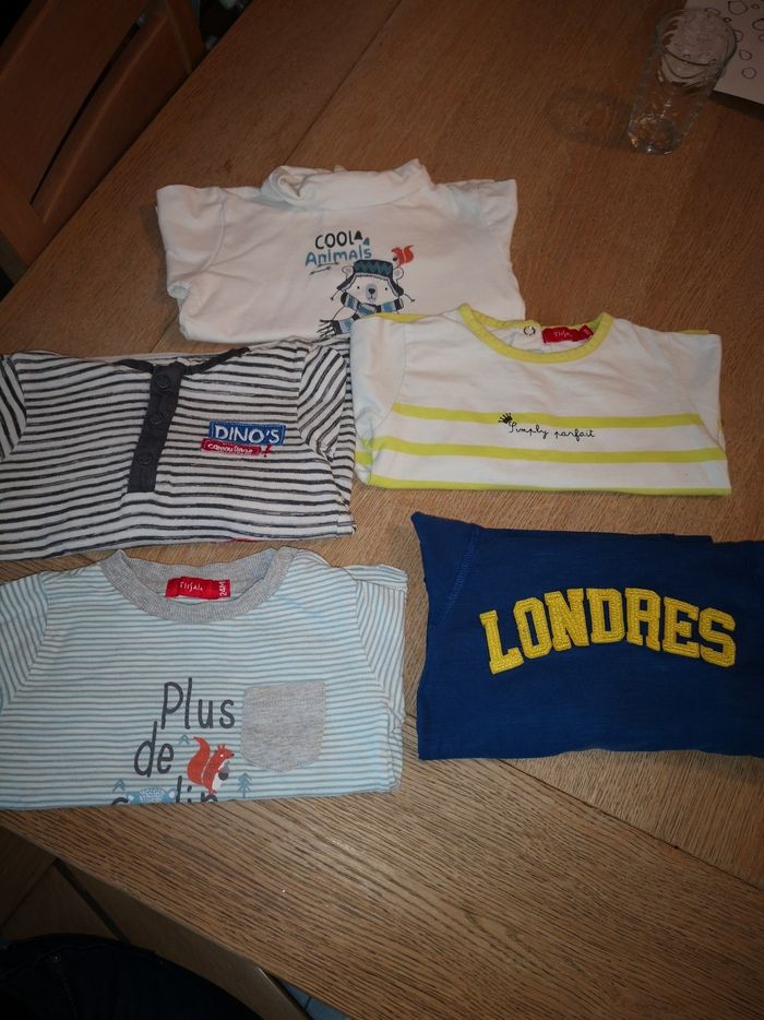 Lot 5 hauts manches longues 24 mois