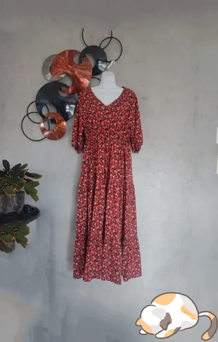 Robe longue liberty rouge Shein