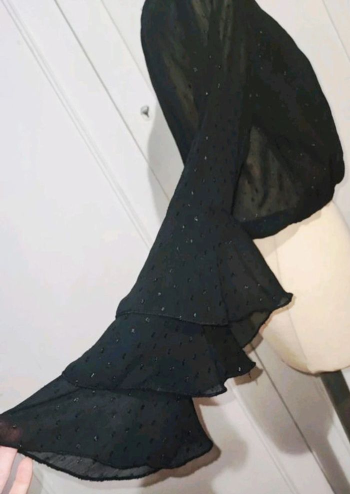 💎haut crop top sexy bohème noir Point scintillant taille unique xs s m femme - photo numéro 4