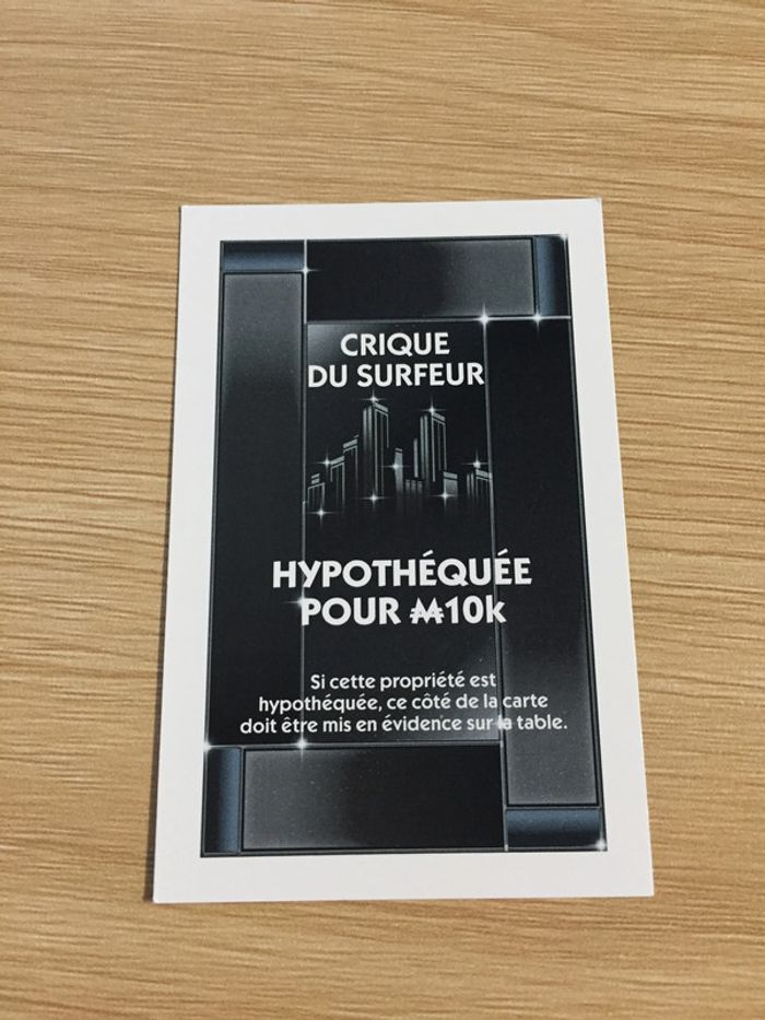 Carte titre de propriété Crique du surfeur pièce détachée jeu de société Monopoly Millionnaire #A45 - photo numéro 2