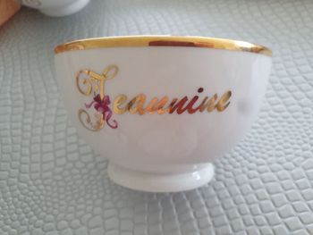 Bol Jeannine en porcelaine peint à la main peinture or 12%