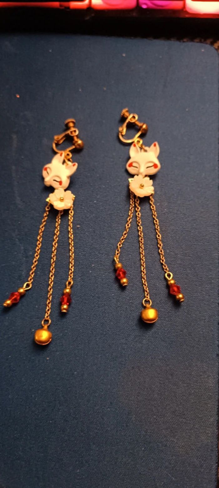 Boucles d'oreilles kitsune - photo numéro 2