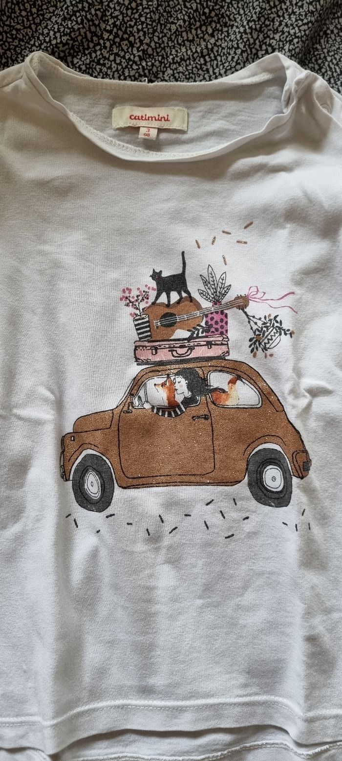 Lot tee-shirts Catimini, 3 ans - photo numéro 2