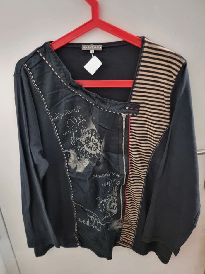 Haut asymétrique Bagoraz style bohème chic - photo numéro 2