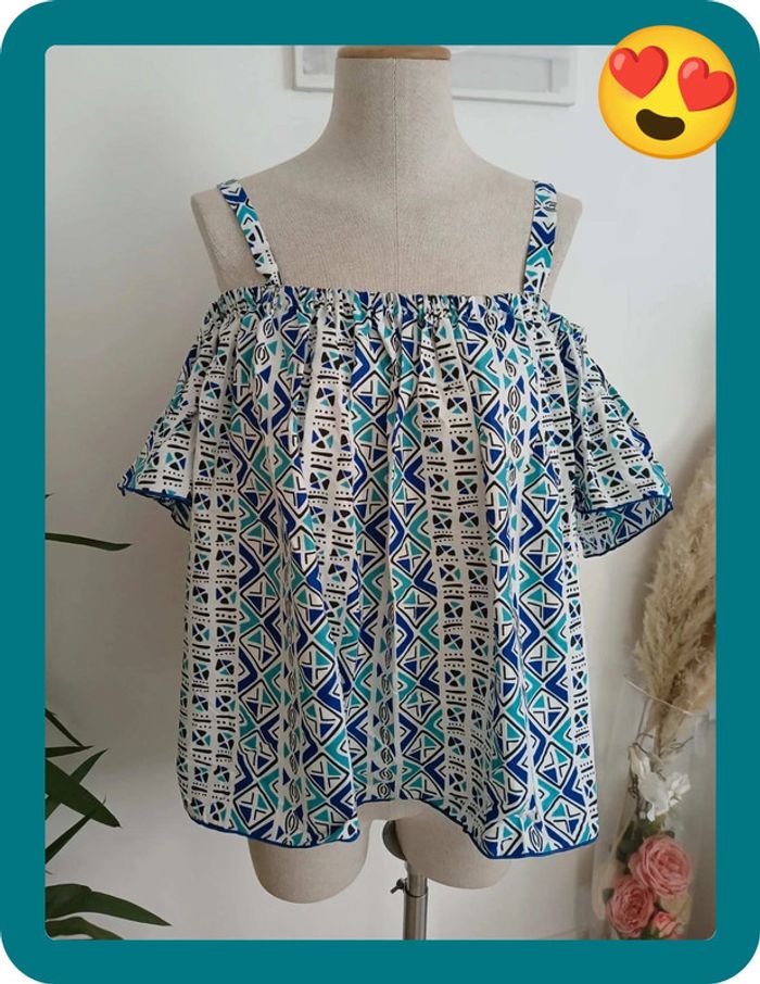 Blouse d'été à motifs Neuve Taille M 🌿💝