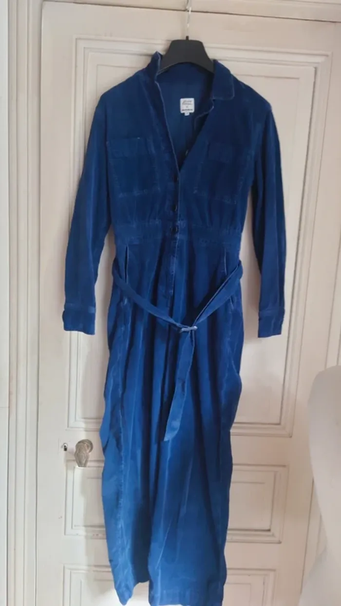 Combinaison hiver pantalon Bensimon T.36 – Bleu marine velours côtelé, chic et confortable - photo numéro 7