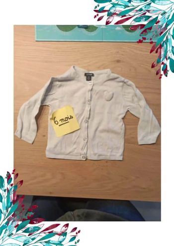 Gilet 6 mois fille coeur