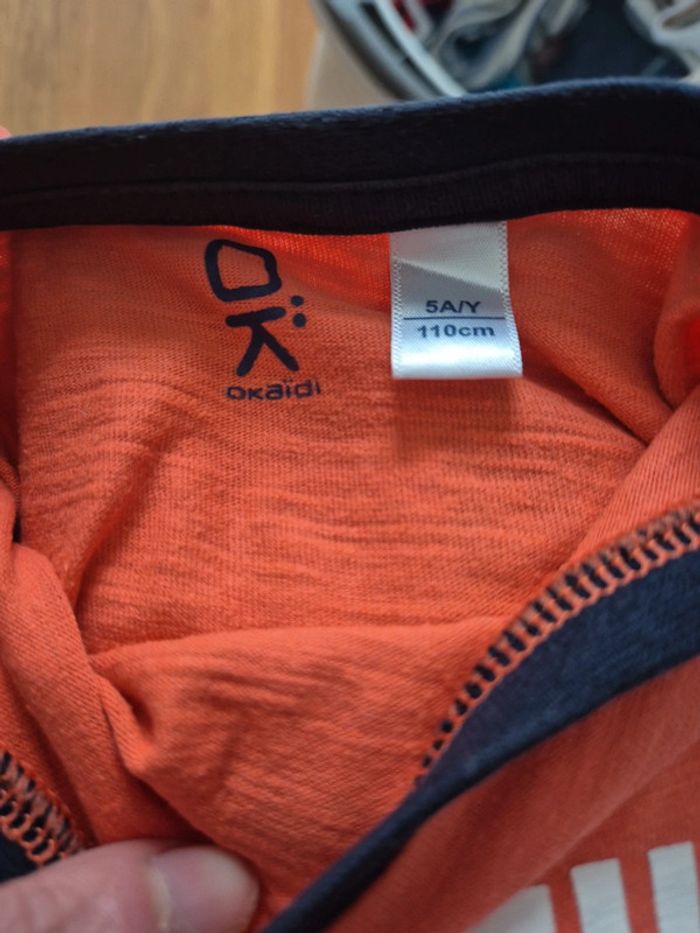 Okaidi Tee-shirt saumon marine taille 5 ans - photo numéro 4