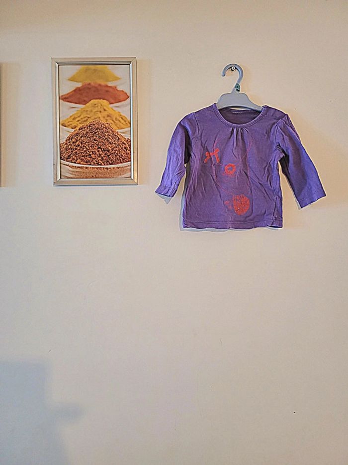 T shirt violet léger kiabi taille 6 mois