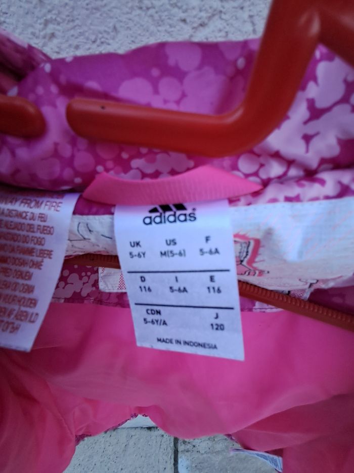 Doudoune imperméavle adidas rose 5/6ans avec capuche fille - photo numéro 8