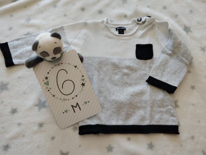 Ensemble pull fin et Jogging Noir et Blanc - photo numéro 3