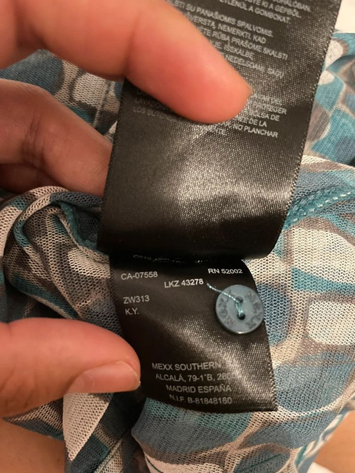 Chemisier en mesh imprimé graphique y2k M/L - photo numéro 9